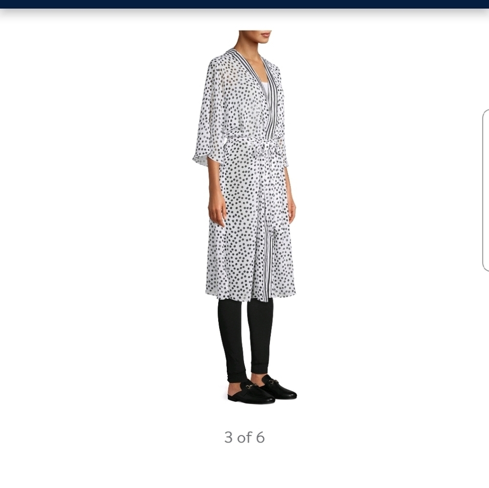 NOBO Stripe & Dot Kimono Tie Black White